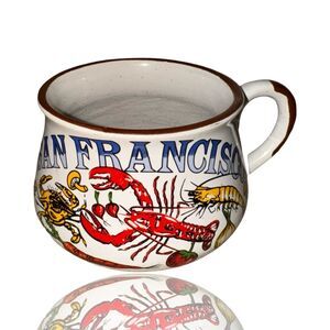 Cisco Vintage San Francisco Ceramic Soup & Crackers Mug Multicolor:GUC